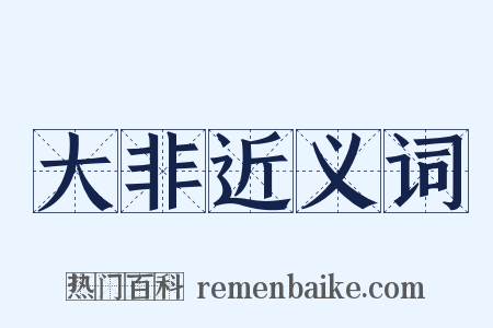 大非近义词是什么意思的图片